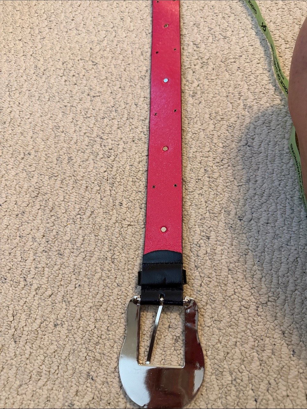 Guess Black Leather Star-Studded Belt with Silver Buckle - Picture 11 of 15
